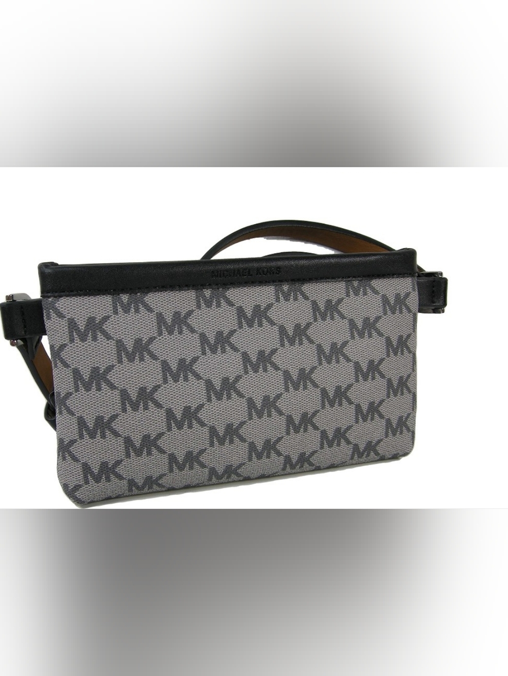 Michael Kors Gray & Black MK Monogram Belt Bag. EUC!!